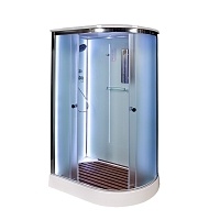 Душевая кабина Deto D 120x80 Хром (рифленое стекло) D102S LED L