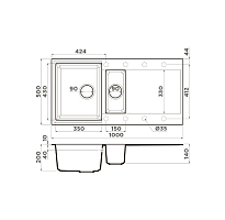 Мойка для кухни Omoikiri SAKAIME 100-2 BL черный 4993892
