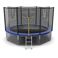 Батут с внешней сеткой и лестницей Evo Jump External 12ft (Blue) + нижняя сеть