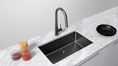 Мойка для кухни Paulmark YUNI матовый черный YU76-MBN