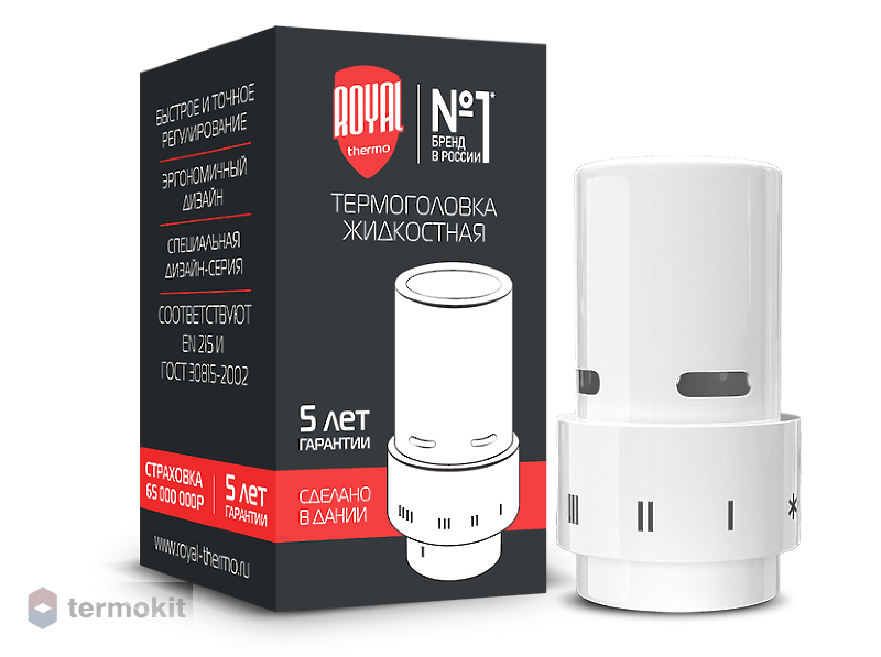 Royal Thermo Термоголовка жидкостная Design, Click (белый) (артикул