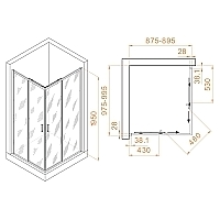 Душевой уголок RGW Passage PA-246 1950x1000x900 хром 030824690-11