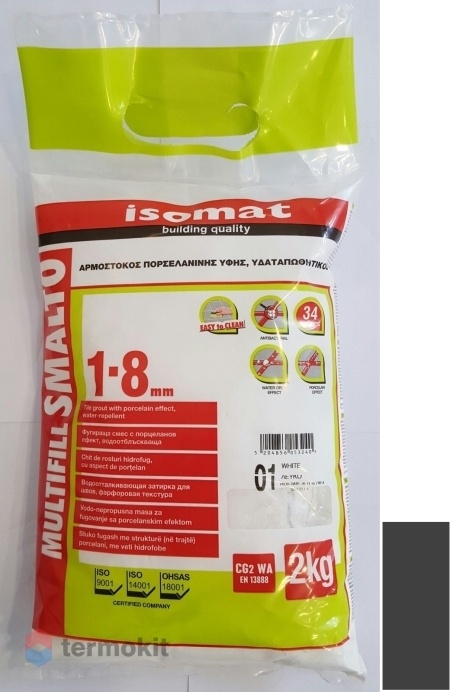 Затирка Isomat Multifill Smalto 1-8 Черный 02 (2 кг)