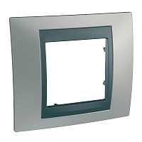 Рамка Schneider Electric UNICA Top 1-пост металл никель графит MGU66.002.239