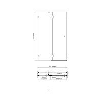 Душевой уголок Wasserkraft Paar 88H 2000x1200x900 (текстурное стекло) левый розовое золото 88H07L-TXG