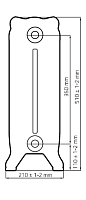 Чугунный радиатор Radimax Windsor 350 11 секций с боковым подключением