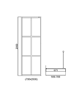Душевая перегородка RGW Stilvoll WA-11-B 700х2000 Черный 32101170-84