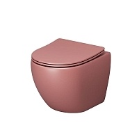 Унитаз подвесной Grossman Color с сиденьем микролифт розовый матовый GR-4455PIMS