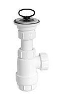 McAlpine Сифон бутылочный 1 1/4&quot;x32 мм с выпуском (60 мм нержавеющая решетка), пробкой; выход компрессионный Ду=32 мм