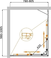 Душевой уголок Cezares Molveno 1950x1000x800 хром MOLVENO-AH-21-80+20-C-Cr-IV