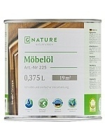 GNature 225, Möbelöl Масло с воском, для мебели и других деталей интерьера, подчеркивающее структуру дерева 0,375 л