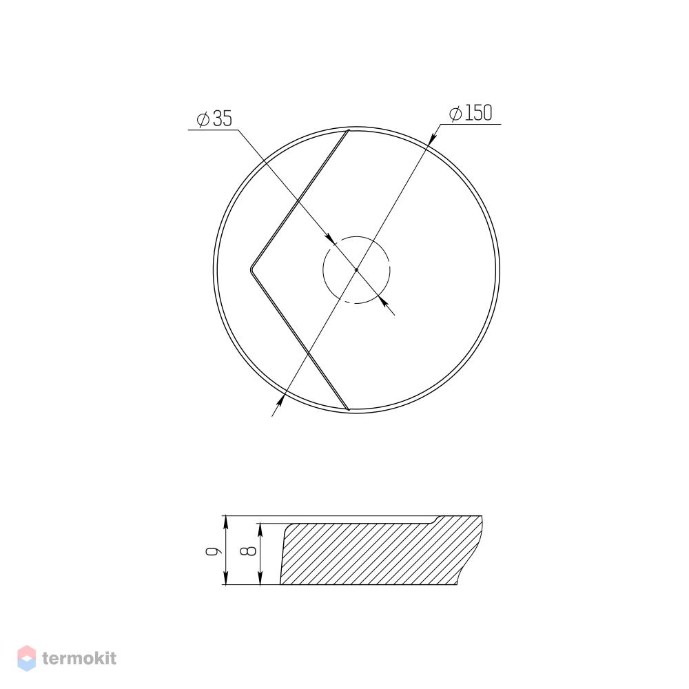  под кран KitKraken Circle Grey SMC-1.7032 (артикул: SMC-1. .