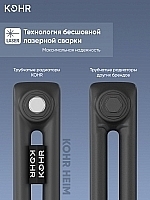 Стальной трубчатый радиатор Kohr Heim 2057/24 секции с боковым подключением 3/4 черный