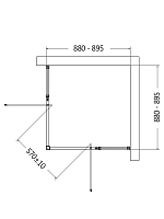 Душевой уголок AQUAme 1950x900x900 чёрный матовый AQM7102-2-9