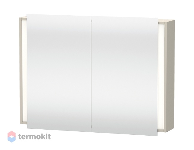Зеркальный шкаф Duravit Ketho 100 с подсветкой Серо-коричневый KT753209191