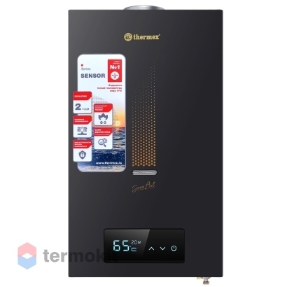 Водонагреватель газовый проточный Thermex G 20 D (Art Black)