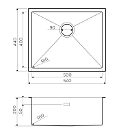 Мойка для кухни Omoikiri Taki 54-U/IF-GM вороненая сталь 4973107