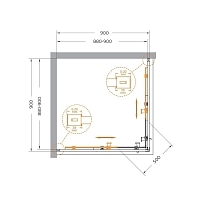 Душевой уголок Cezares Relax 304 2000x900x900 оружейная сталь RELAX-304-A-2-90-C-GM