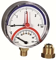 Watts Термоманометр 1/2 радиальный  120С 10бар