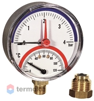 Watts Термоманометр 1/2 радиальный 120С 10бар