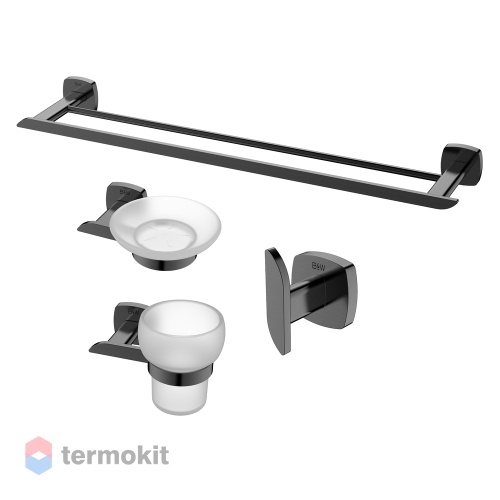 Комплект аксессуаров для ванной комнаты Black&White Gravity Gunmetal GA-7810GM