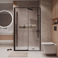 Душевой уголок Niagara Nova 1950x1200x1000 черный матовый NG-85-12AB-A100B-34