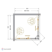 Душевой уголок Cezares RELAX 304 2000x900x900 хром RELAX-304-A-2-90-C-CR УЦЕНЕННЫЙ