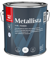Tikkurila Metallista,Специальная атмосферостойкая краска по ржавчине для внутренних и наружных работ,белая,2,5л