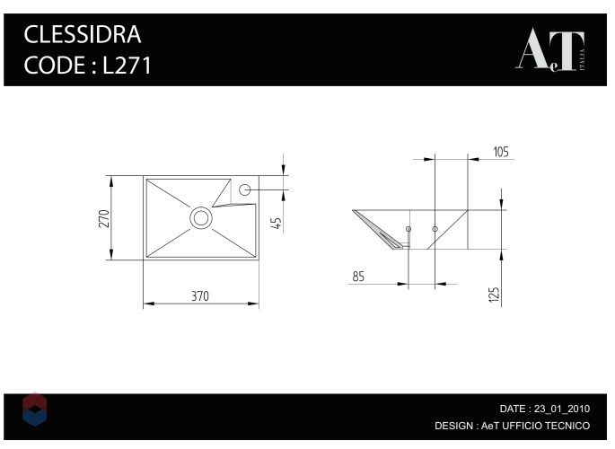 Раковина AeT IDEA 2.0 37 L271T0R1V1100