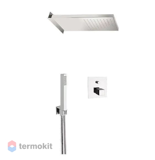 Душевой комплект скрытого монтажа Remer Q-Elegance c термостатом хром QT09S027SDQSS