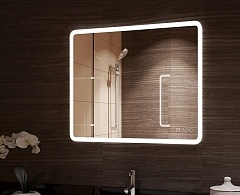 Зеркало Континент Demure LED 80 c часами, подогревом ЗЛП769