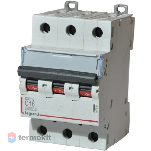Автоматический выключатель Legrand DX3 E 6000 6 кА тип характеристики C 3П 230/400 В 16 А 407291