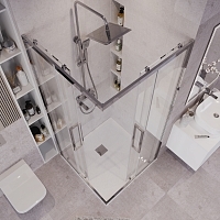 Душевой уголок Grossman Cosmo 1950x800x800 хром 300.K33.02.8080.10.00