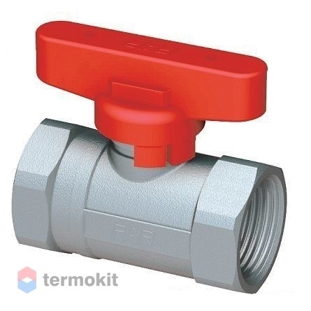 Кран шаровой Far 1/2” ВВ хром с красной ручкой