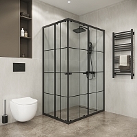 Душевой уголок Niagara Eco 1900x975x780 (рисунок клетка) черный матовый NG-1018-14QKL