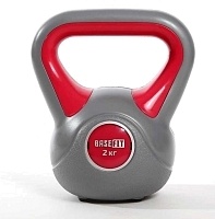 Гиря пластиковая BASEFIT DB-503, 2 кг, серый/розовый