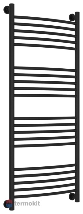 Водяной полотенцесушитель Сунержа Богема+ (выгнутая) 1200x500 матовый черный арт. 31-0221-1250