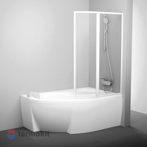 Душевая шторка на ванну Ravak VSK2 Rosa 150 R 935х1500 белый