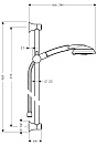 Душевой гарнитур Hansgrohe Raindance Classic со штангой 90 см 27841000