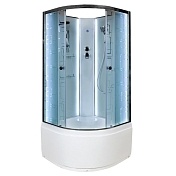 Душевая кабина Deto EM 80x80 Хром (узорчатое стекло) ЕМ4580 N LED