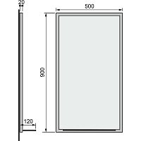 Зеркало Jorno Steal 50 подвесное с полкой Ste.02.50/Pl/B УЦЕНЕННЫЙ