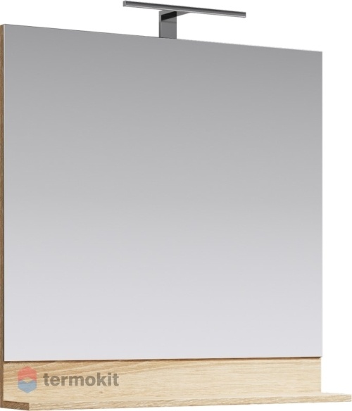 Панель Aqwella Foster 80 с зеркалом и светильником, цвет дуб сонома FOS0208DS