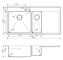 Мойка для кухни Omoikiri Akisame 100-2-GM-R 4973104