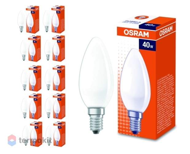 Лампа накаливания Osram CLAS B матовая 40W E14, 10 шт.