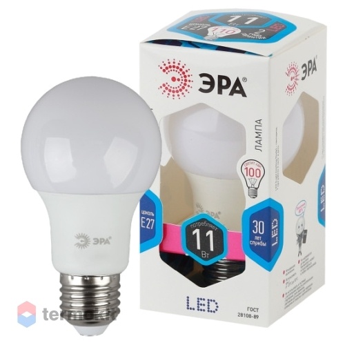 Лампа светодиодная ЭРА LED A60-11W-840-E27 диод, груша, 11Вт, нейтр, E27