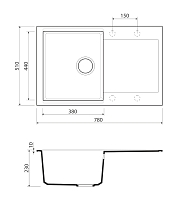 Мойка для кухни Omoikiri Daisen-78-BL 4993327