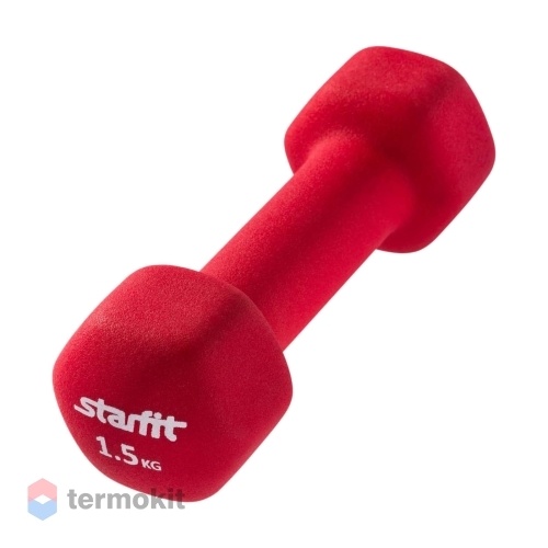 Гантель неопреновая Starfit DB-201 1,5 кг, насыщенный красный 1 шт