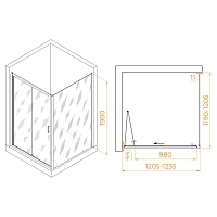 Душевой уголок RGW Passage PA-132B (PA-21B+Z-050-5B) 1900x1200x1200 черный 060813222-14