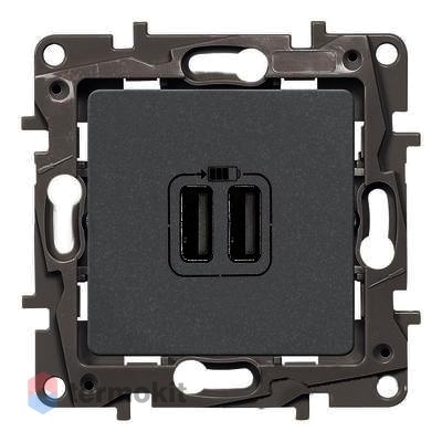 USB розетка Legrand Etika Легранд Этика антрацит 672694