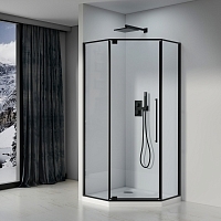 Душевой уголок Black&White Stellar Wind 1950x1000x1000 черный матовый S815 BC-1000x1000